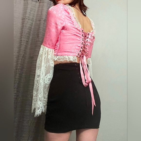 Sugar Thrillz: Princess Perfection Tapestry Lace Trim Top Size XS NWT Dolls Kill - Picture 11 of 16